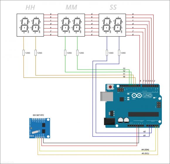 Arduino Uno 6 digit clock – AntiMath